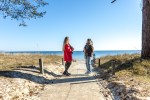 Calm Cyprus coastal promenade in soft winter sun