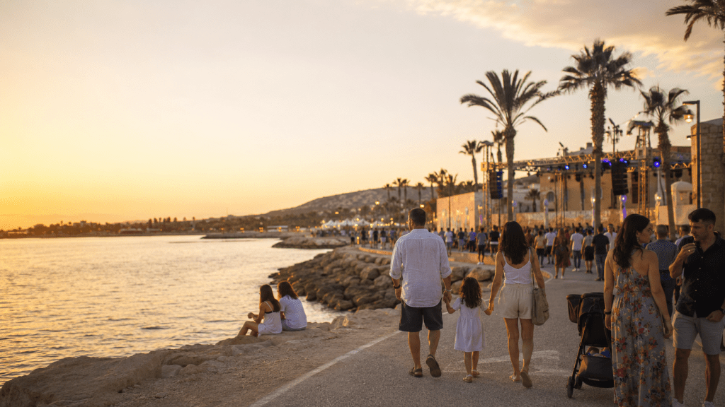 Kataklysmos festival by the sea in Cyprus with people enjoying music and traditional celebrations