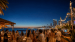 Summer party crowd in Cyprus at an outdoor night event